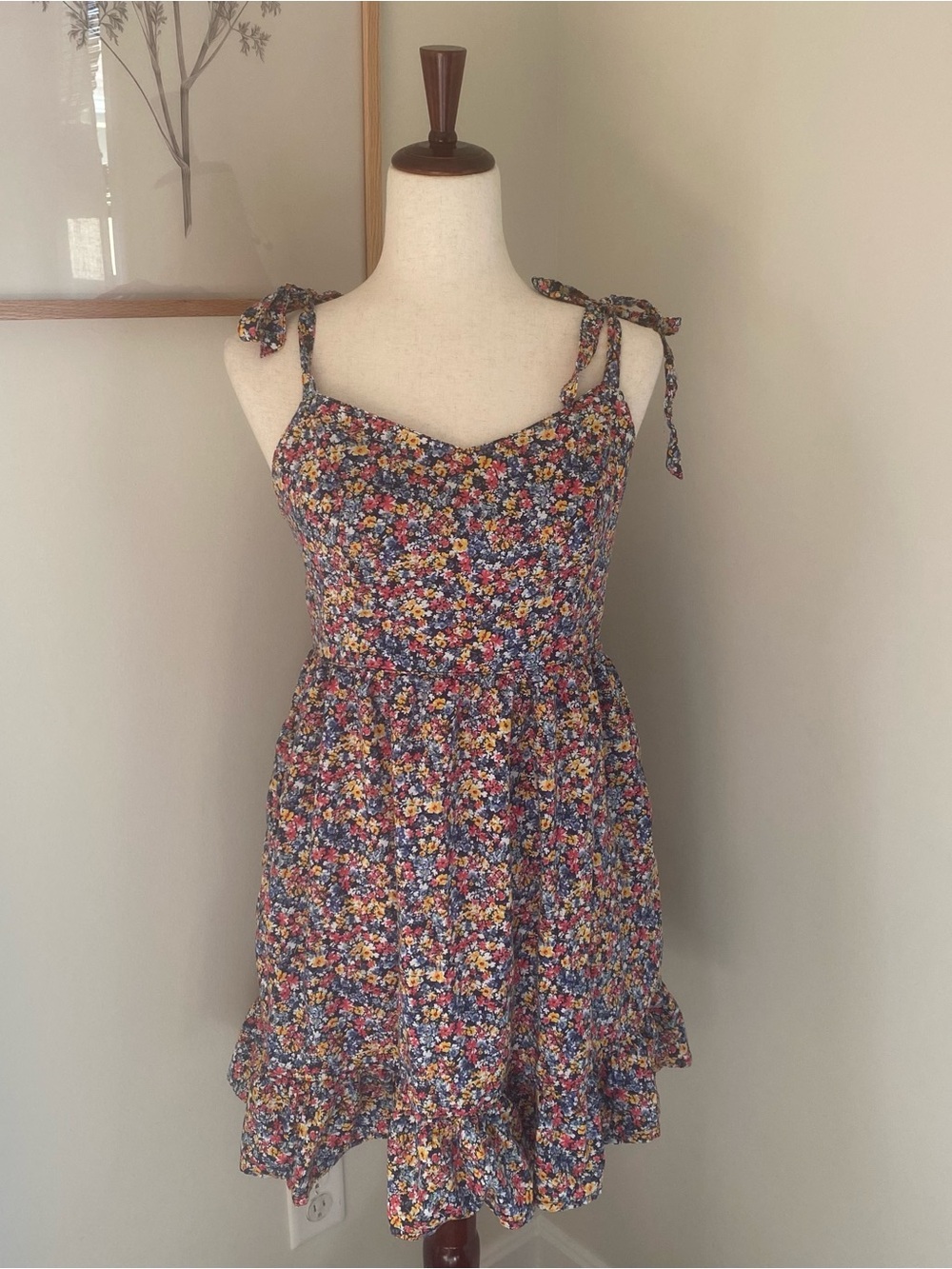 Old Navy Ditzy Floral Tie-Shoulder Sundress - 100% Cotton